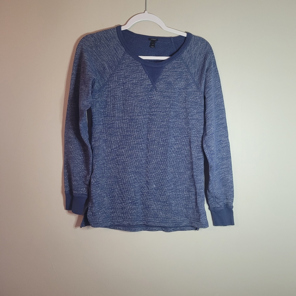 J. Crew Blue Heathered Terry Sweatshirt